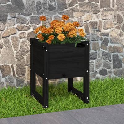 VidaXL Plantenbak 40x40x52,5 cm massief grenenhout zwart VidaXL Plantenbak 40x40x52,5 cm massief grenenhout zwart