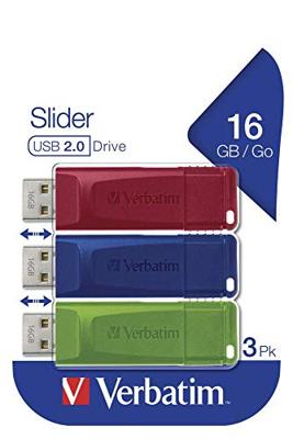 Verbatim Slider USB-stick 16 GB Rood, Blauw, Groen 49326 USB-A 2.0