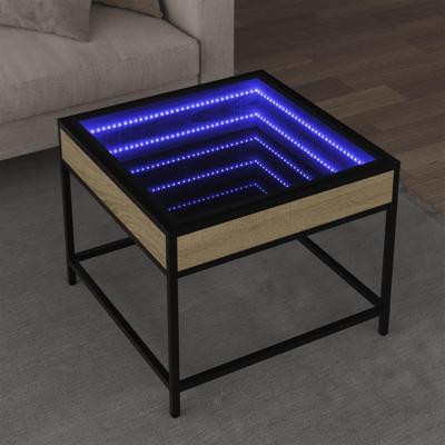 Salontafel met Infinity LED 50x50x41 cm sonoma eikenkleurig