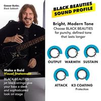 DR Strings BKB5-45 Black Beauties 45-125 set 5 snaren voor elektrische basgitaar - thumbnail