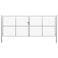 Poort 415x200 cm gegalvaniseerd staal zilverkleurig - thumbnail