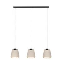 Eglo 3-lichts hanglampTabley linnen met rotan - 43976 - thumbnail