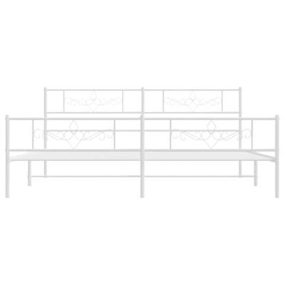 Bedframe met hoofd- en voeteneinde metaal wit 183x213 cm Bedframe met hoofd- en voeteneinde metaal wit 183x213 cm