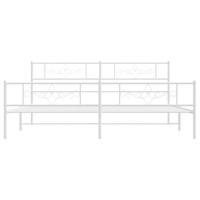 Bedframe met hoofd- en voeteneinde metaal wit 193x203 cm - thumbnail