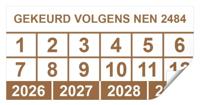 Keuringssticker gekeurd volgens NEN 2484 rechthoek zelfklevende folie 50 x 25 mm - 100 stuks (op rol) - thumbnail