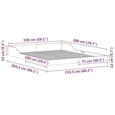 Bedframe Wasbruin 150 x 200 cm Massief grenenhout