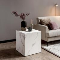 Artistiq Bijzettafel 'Marlenne' Marmerlook, 45 x 45cm, kleur Wit - thumbnail