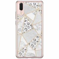 Huawei P20 siliconen hoesje - Stone & leopard print - thumbnail
