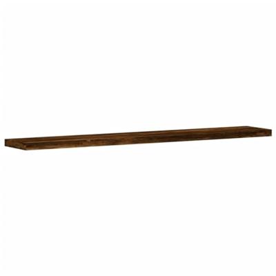 Wandschappen 4 st 60x10x1,5 cm bewerkt hout gerookt eikenkleur