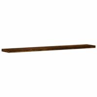 Wandschappen 4 st 60x10x1,5 cm bewerkt hout gerookt eikenkleur - thumbnail