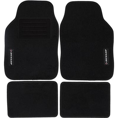 Vloermattenset voor auto Dunlop Universeel 4 Onderdelen Zwart
