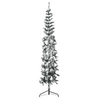 VidaXL Kunstkerstboom half met sneeuw smal 240 cm - thumbnail