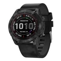 By Qubix - Leren bandje - Zwart - Compatible met Garmin Quatix 8-51mm - Compatible Garmin bandje - thumbnail