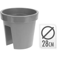 Basic Ronde balkonbak 28 cm lichtgrijs - thumbnail