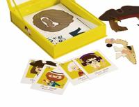 Classic World world magneetkoffer foto gezichten geel - thumbnail