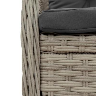 9-delige Tuinset met kussens poly rattan lichtgrijs