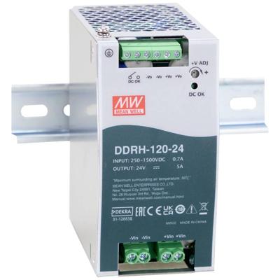 DC/DC CONV 120 W DIN-RAIL 250-1500 V 24 V. MEAN WELL DDRH-120-24 1 stuk(s)