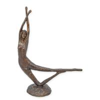 Modernistische bronzen sculptuur van een danseres - thumbnail