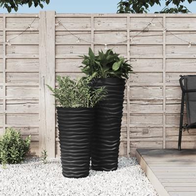 VidaXL Plantenbak met uitneembare bak geribbeld 8/22 l pp antraciet