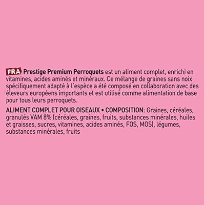 VERSELE-LAGA PRESTIGE PREMIUM PAPEGAAIEN ZONDER NOTEN 15 KG