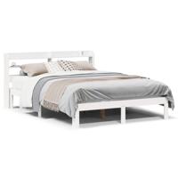 Bedframe met hoofdeinde zonder matras 180x200 cm wit - thumbnail