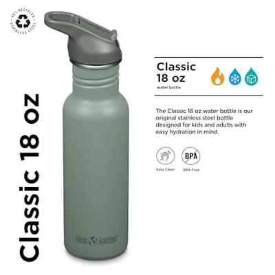Klean Kanteen Drinkfles - classic narrow - sportdop met flip - sea spray - 532 ml - thumbnail