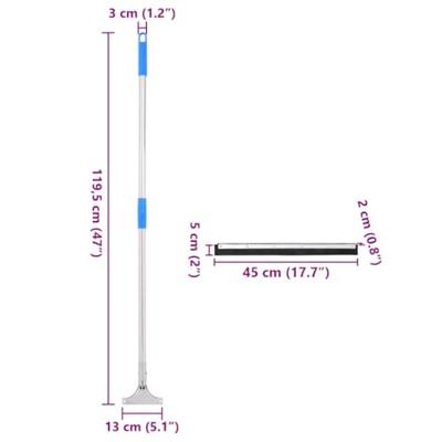 VidaXL Vloerwisser 45x122,5 cm staal en rubber