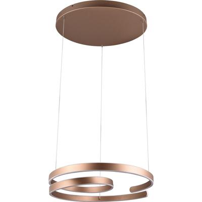 LED Hanglamp 68W - Dimbaar Rond Metaal - Warm Wit 3000K Coffee