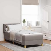 Boxspringbed met matras met hoofdeinde Taupe 80 x 200 cm Stof - thumbnail