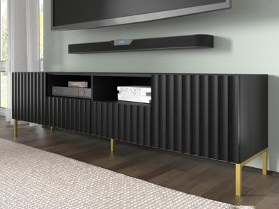 Tv-meubel WAVOS 2 deuren 2 lades zwart Tv-meubel WAVOS 2 deuren 2 lades zwart
