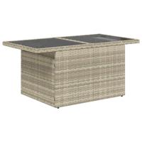 6-delige Loungeset met kussens poly rattan lichtgrijs - thumbnail