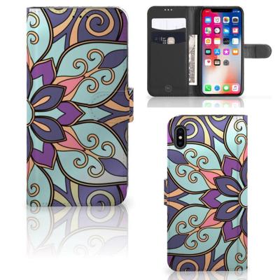 Apple iPhone Xs Max Hoesje Purple Flower Apple iPhone Xs Max Hoesje Purple Flower