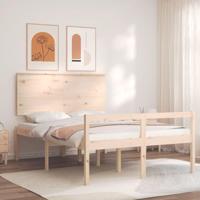 Seniorenbed met hoofdbord massief hout 140x190 cm - thumbnail