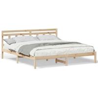 Bedframe met hoofdeinde Bruin 180 x 200 cm Grenenhout - thumbnail