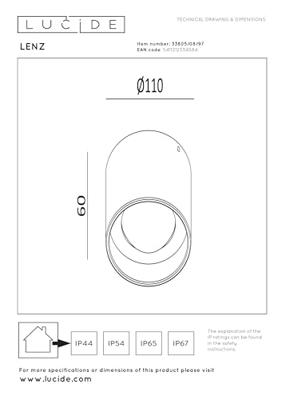 Lucide LENZ - Plafondspot Binnen/Buiten - Ø 11 cm - LED - 1x8W 2700K - IP54 - Roest bruin | Essential Lucide LENZ - Plafondspot Binnen/Buiten - Ø 11 cm - LED - 1x8W 2700K - IP54 - Roest bruin | Essential