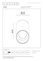 Lucide LENZ - Plafondspot Binnen/Buiten - Ø 11 cm - LED - 1x8W 2700K - IP54 - Roest bruin | Essential - thumbnail