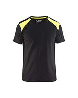 Blåkläder T-Shirt bicolour 33791042 | Zwart/High-Vis Geel | Maat XS - 7330509604618 - thumbnail