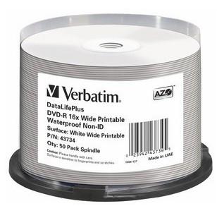 Verbatim 43734 DVD-R disc 4.7 GB 50 stuk(s) Spindel Bedrukbaar