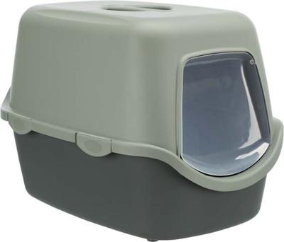 TRIXIE Vico kattenbak - Deksel - Gerecycled - 40 × 40 × 56 cm - Antraciet en grijsgroen