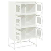 Hoge kast 68x39x123 cm staal wit - thumbnail