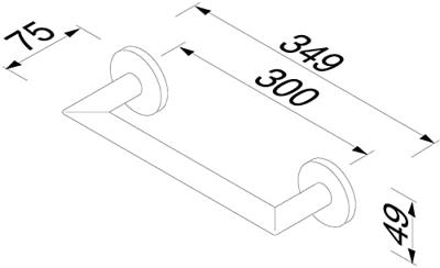 Badgreep Geesa Nemox 30 cm Hoekig Geborsteld Zwart