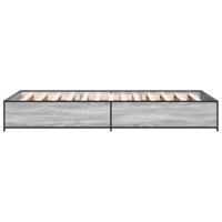 Bedframe bewerkt hout en metaal grijs sonoma eiken 75x190 cm - thumbnail