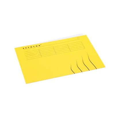 Vouwmap Secolor A4 100% gerecycled karton 250gr geel | 25 stuks