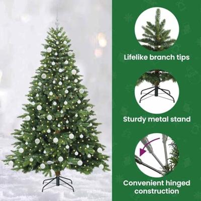 Kunstkerstboom met 300 LED met standaard Groen 180 cm PE en PVC