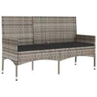 4-delige Loungeset met kussens poly rattan grijs - thumbnail