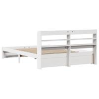 Bedframe met hoofdeinde zonder matras 140x190 cm wit - thumbnail