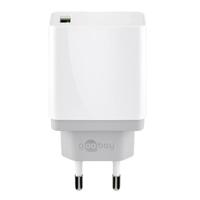 Goobay USB-A adapter - USB-A oplader - CEE 7/16 - USB-A adapter - 1 poorts - Quick Charge 3.0 - 3000mA - 18W - wit - thumbnail