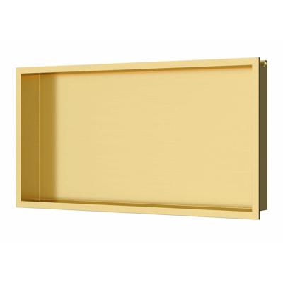 Inbouwnis Luca Sanitair 60x30x6,5cm RVS Geborsteld Goud PVD + LED verlichting Inbouwnis Luca Sanitair 60x30x6,5cm RVS Geborsteld Goud PVD + LED verlichting