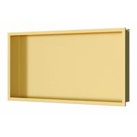 Inbouwnis Luca Sanitair 60x30x6,5cm RVS Geborsteld Goud PVD + LED verlichting - thumbnail