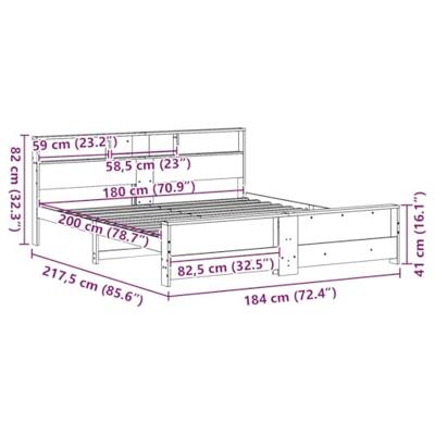 Bedframe met hoofdeinde Wit 180 x 200 cm Massief grenenhout Bedframe met hoofdeinde Wit 180 x 200 cm Massief grenenhout